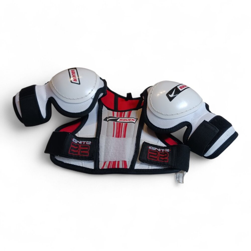 Bauer Ignite 22 Youth Chest Protector — Size M (Red/Black, Nike Swoosh)
